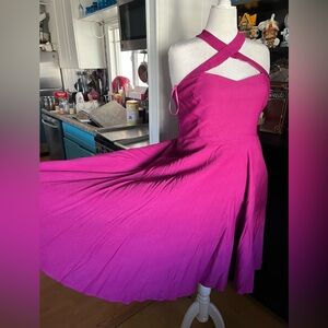 COPY - Unique vintage halter dress in magenta xl new with tag